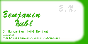 benjamin nubl business card