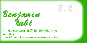 benjamin nubl business card